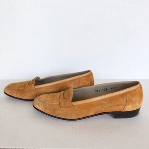 Salvatore Ferragamo Yellow Suede Loafers Size 5.5B
